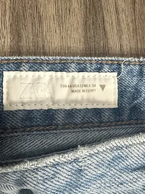 Zara Light Blue Straight Leg Jeans for Women thumbnail 2