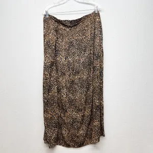 Old Navy Animal Print Pull On Midi Skirt Womens 3X Side Pockets Workwear Casual thumbnail 5