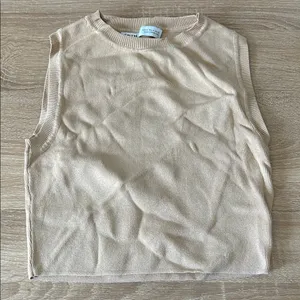 Zara Beige Knit Tank Top thumbnail 1