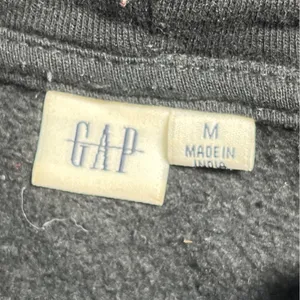 Gap Black Hoodie Sweatshirt M Cotton Blend Pullover With Front Pocket & Gap Logo thumbnail 3
