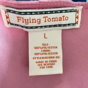 A.Calin Flying Tomato Pink Long Sleeve Pom Pom Mini Dress L thumbnail 10
