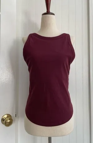 OUTDOOR VOICES SuperForm Rib High Neck Tank Top in Shiraz Size L thumbnail 6