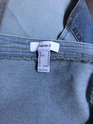 Forever 21 Denim Square Neck Cropped Tank Top Sz M thumbnail 5