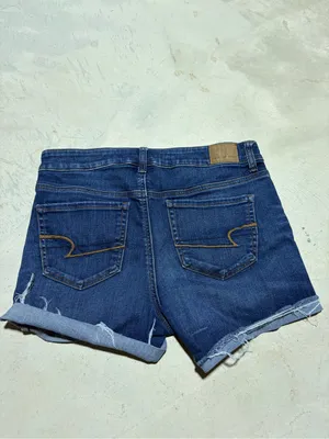 American Eagle hi-rise shortie Blue Denim Shorts 10 thumbnail 6