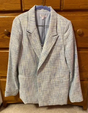 The Clothing Exchange Blue Blazer And Cropped Top Set thumbnail 1