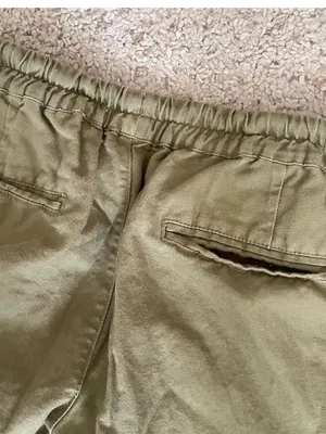 Quince Organic Cotton Linen Twill Straight Leg Pant Army Green Crop Medium thumbnail 11