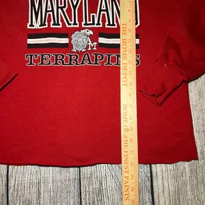 VTG 80s Healthknit Maryland Terrapins Sweater‎ Womens L USA Collegiate Cropped thumbnail 7