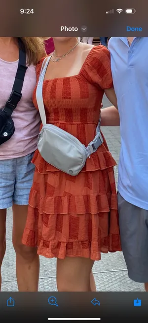 Altar’d State Rust Orange Tiered Dress XS thumbnail 2