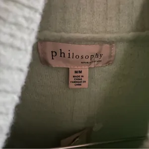 NWT Philosophy Light Green Knit Fuzzy Soft Turtleneck Sweater Women’s Size M thumbnail 3