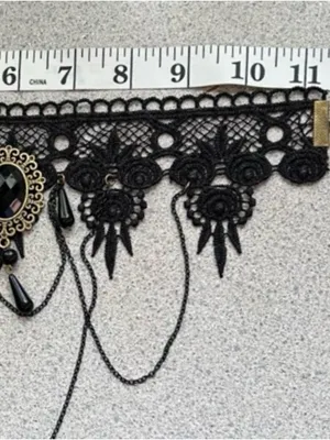 Victorian/Gothic Lace Choker Necklace Black thumbnail 6