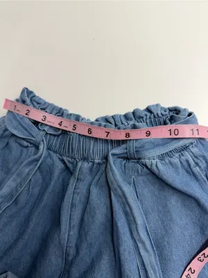 Imperfect‎ 100% cotton xs shorts American Eagle denim front tie belted pockets thumbnail 8