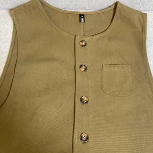 Lovely U-Dear Jumpsuit Overalls Women's Sz S Olive‎ Green Canvas Utility Button thumbnail 3