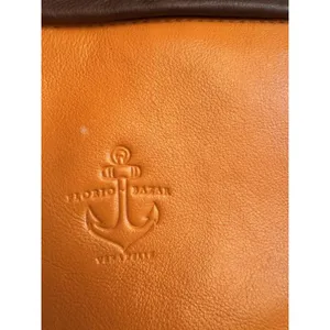 Vera Pelle Florio Bazaar Small Orange/Tan Leather Style Crossbody Bag thumbnail 5