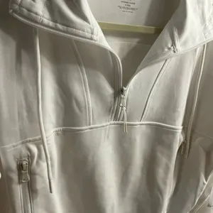 New with tags White Half-Zip Pullover Sweatshirt s tall dynamic fleece old navy thumbnail 5