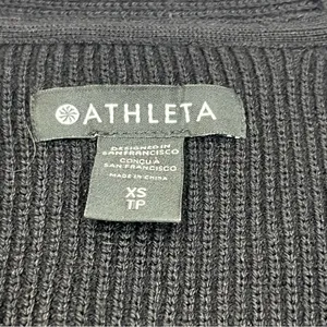 Athleta Women Black Hanover Merino Wool Blend V-Neck Sweater Top Athletic SZ XS‎ thumbnail 3