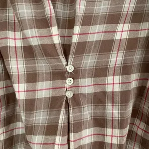 Aéropostale Plaid Button Down Shirt Brown Pink Flannel Top Women’s XL 100% Cotto thumbnail 7