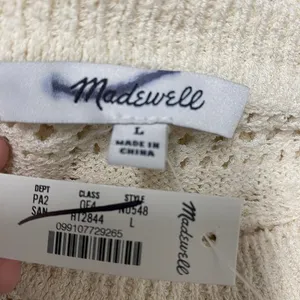 Madewell Sweater Womens Large Sand‎ Beige Cotton Blend Knit Bell Sleeve NU548 thumbnail 9