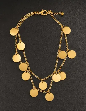 gold coin necklace fashion jewelry #boho #festival thumbnail 1