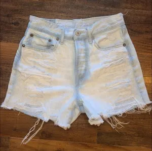 American Eagle Size 00 90s Boyfriend Distressed Blue Jean thumbnail 1