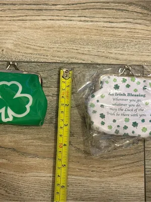 NEW Set of 2 St. Patrick's Day Irish Shamrock Kiss-Lock Coin Pouches Wallets thumbnail 5