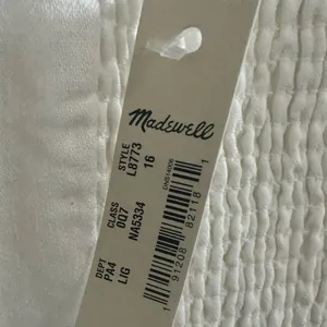 Madewell Denim Square-Neck Sleeveless Mini Dress in Tile White Size 16 thumbnail 9