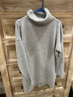 Grey Sweater Dress Small Gray thumbnail 4