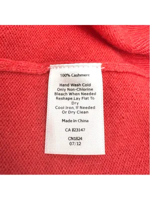 Talbots V-Neck 100% Pure Cashmere Sweater Size M Coral Pink thumbnail 5