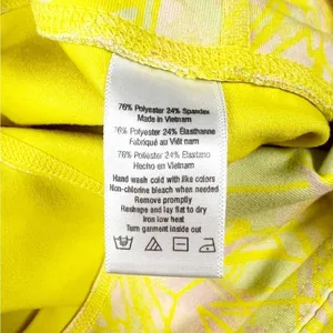 Alo Yoga Airbrush Capri Leggings Yellow Zest Indio Geometric Size XS‎ thumbnail 7