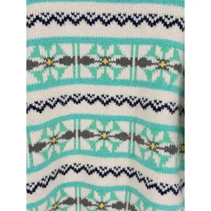 American Eagle Fair Isle Snowflake Sweater Womens‎ Small Teal Cream Knit Boho thumbnail 6