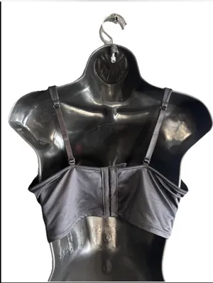Victoria's Secret Wireless Lightly Lined Corset Cami Bra Crop Top black Satin thumbnail 2