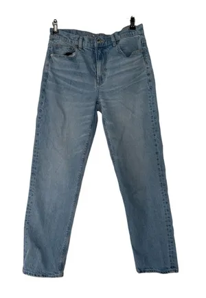 American Eagle  super High -rise Ankle Straight Blue Jeans EUC thumbnail 1