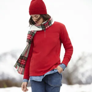 Lands' End Red Quarter Zip Fleece Pullover Small thumbnail 6