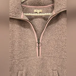Madewell Polartec Fleece Half-Zip Jacket Size L in Hthr Cherry Blossom thumbnail 3