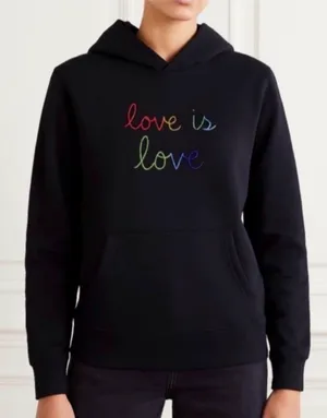Lingua Franca "Love is Love" Hoodie Sweatshirt Women’s Size Small Gay Pride thumbnail 1