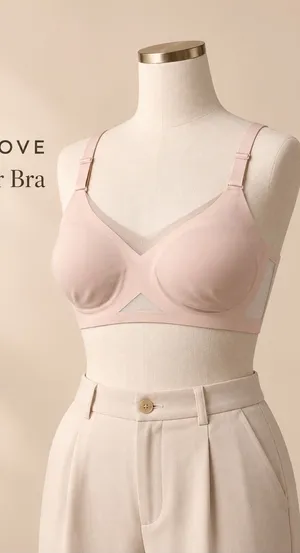 Honeylove CrossOver Wireless Bra Pink Cloud Size L Size L thumbnail 1