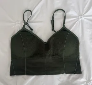 aerie Dark Green Longline Padded Bralette thumbnail 1