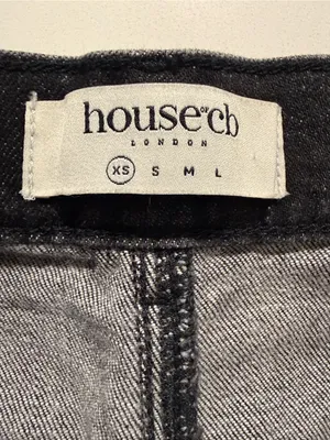 House of CB Bria Distressed High Waist Straight Leg Jeans FadedBlack Slim SizeXS thumbnail 14