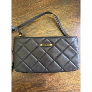 Michael Kors Black Quilted Leather Purse Small Clutch Credit Card Pockets thumbnail 4