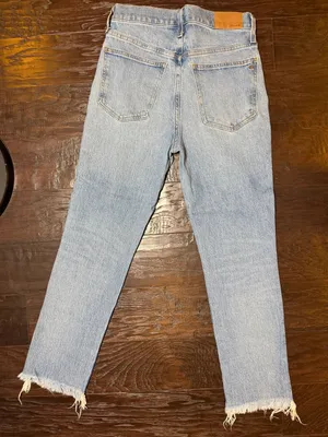 Madewell The Perfect Vintage Jean 26P Light Wash High Rise Straight Raw Hem Jean thumbnail 3