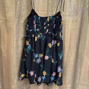 For Love & Lemons Lori Black Tie‎ Straps Floral Spring Ultra Mini Dress Small thumbnail 2