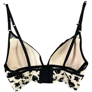 INC International Concepts Bralette‎ S Tan Black Velvet Floral Wirefree Coquette thumbnail 7