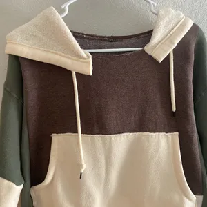 Custom Handmade 1of1 Patchwork Hoodie Tan Size L thumbnail 2
