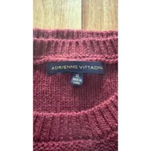Adrienne Vittadin Burgundy Chevron Bobble Knit Puff Sleeve Sweater Dress‎ XL thumbnail 2
