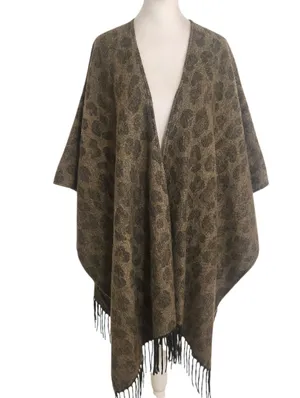Woolrich Green Leopard Print Oversized Blanket Wrap One Size thumbnail 2