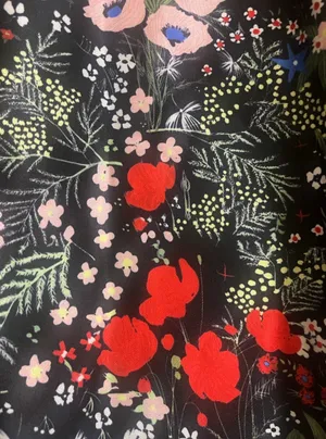 EvryFashion Skirt Sz M Black Floral A-Line Cottagecore Dark Romantic Feminine thumbnail 3