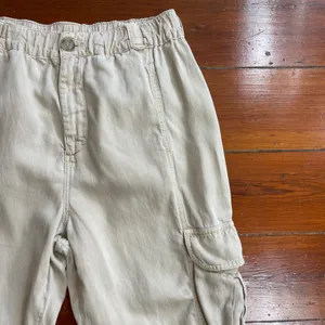 Faherty Arlie Day Cargo Linen Blend Pants in Safari Khaki Tan - Sz S 💚🎀 thumbnail 6