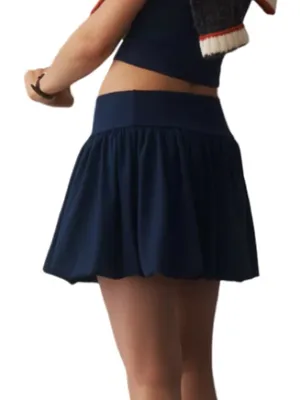 Anthropologie Daily Practice Bubble Mini Skirt in Waypoint - Navy M NWT thumbnail 2