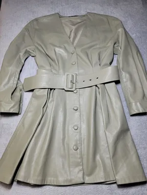 Zara Faux Leather Belted Mini Dress Size S thumbnail 3