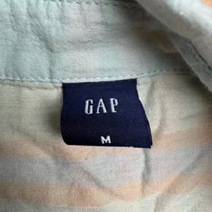 GAP Womens‎ Plaid Button Down Shirt Short Sleeve Tie Sleeve Pastel Size M thumbnail 3