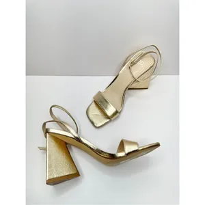 BP‎ Sandals Womens Size 5 Gold Parker Ankle Strap Chunky Triangular Heels thumbnail 8